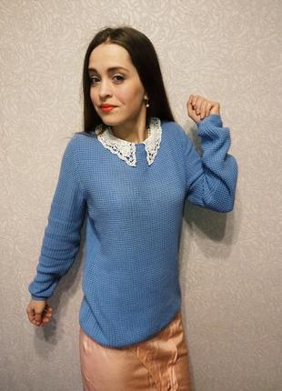 Savida lка светр акрил блуза кофточка воротнічок з перлами ажурний воріт!6 фото