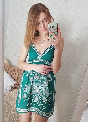 🔥легенька сукня на бретелях у принт vitrin