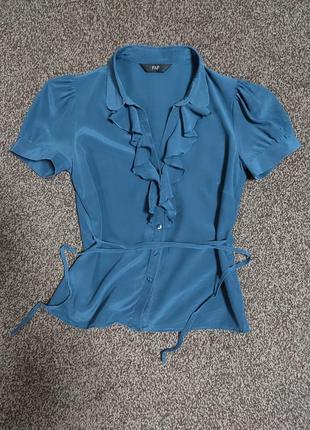 Блуза шовкова з рюшами/блуза шовк