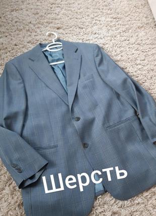 Дуже гарний вовняний жакет/піджак у клітинку,dino salvatore, p. l-xl