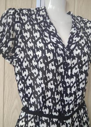 Актуальне літнє плаття в "гусячу лапку"/чорно-біле плаття-халат m&s з рукавчиками5 фото