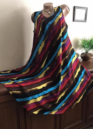 Роскошное яркое платье-сарафан натуральный штапель 48-64р4 фото