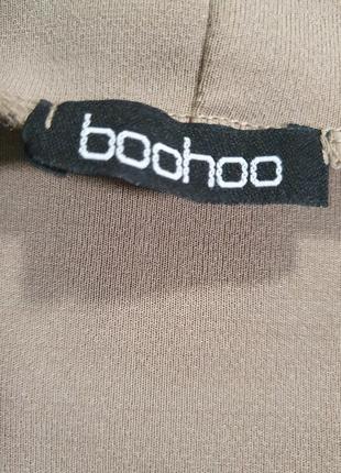 Длинный бежевый тренч boohoo5 фото