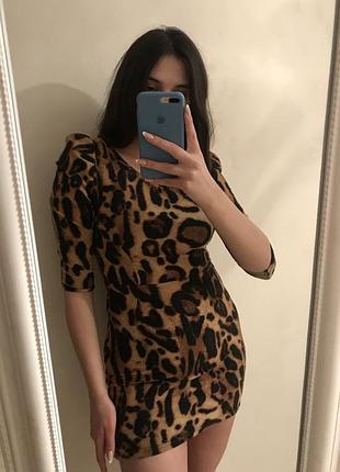 Облегающее платье с леопардовым принтом🐆
