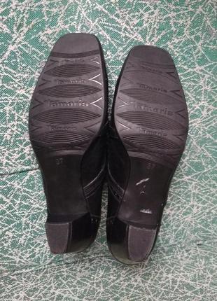 Под винтаж кожаные 💢 туфли tamaris лоферы на низком устойчивом каблуке3 фото