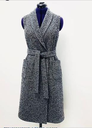 Элегантный жилет-пальто из английского твида р.36/s/10/44