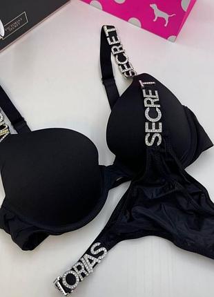 Бюстгальтер пушап со стразами victoria's secret2 фото