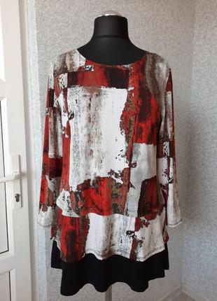 Туника, блуза с авангардным принтом. saloos. британия.2 фото