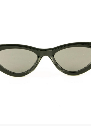 Женские очки кошачий глаз - черные черными линзами2 фото