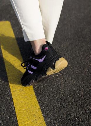 Кросівки what do you want black&violet чорні фіолетові коричнева підошва жіночі4 фото