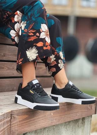 Кроссовки унисекс puma cali white black чёрно-белые кроссовки пума