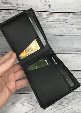 Кожаный бумажник “norwich” чёрный.2 фото