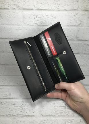 Кожаный кошелёк “bristol” чёрный.2 фото