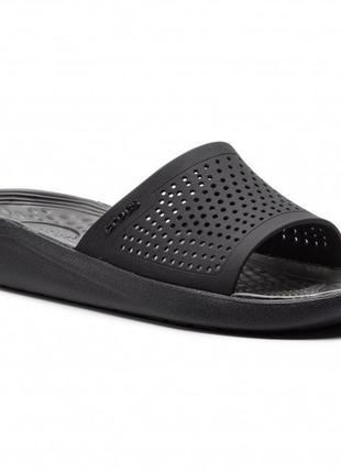 Шлёпанци  crocs literide slide 205183 black/slate grey1 фото