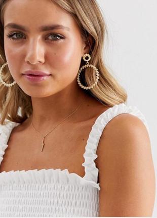 Asos pieces круглые серёжки кольца золотистые жемчуг1 фото