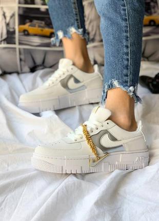 Кросівки nike air force pixel gold chain white кроссовки4 фото