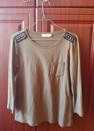 Кофта с погонами в стиле милитари bon'a parte