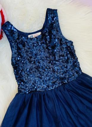 Нарядное красивое платье h&m девочке 8-9 лет2 фото