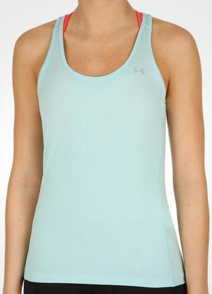 Жіноча спортивна майка м'ятного кольору heat gear tank racer top under armour3 фото