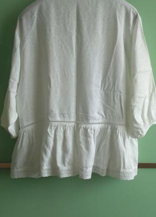 Біла блуза amisu з мереживом  oversize p.xs, s, m6 фото
