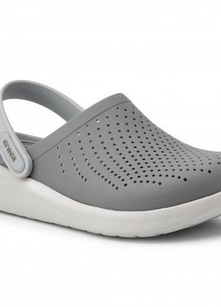 Сланцы crocs literide clog 204592 smoke/pearl white