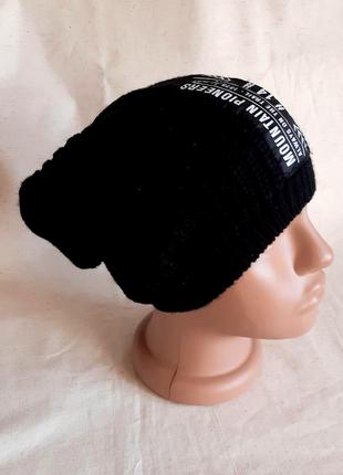 Стильная черная вязаная шапка бини чулок accessoires германия one size