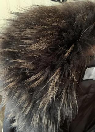 Зимове пальто з натуральним шикарним хутром і подкладом з хутра кролика8 фото