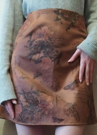 Винтажная коричневая юбка3 фото