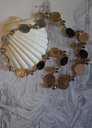 Колье ожерелье с монетками ожерелье безель винтаж сша3 фото