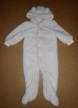 Розовый мягкий тёплый комбинезон