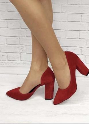 Туфли женские ando-borteggi 010 красные (весна-осень натуральная замша)