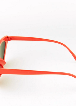 Зеркальные солнцезащитные женские очки кошачий глаз - красные2 фото