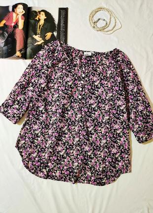 Чорна коттоновая сорочка в квітковий принт isolde eur 42