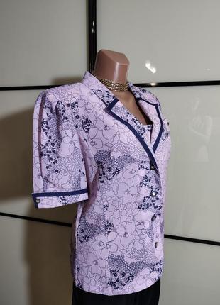 Винтажная блуза-жакет с пышным рукавом5 фото