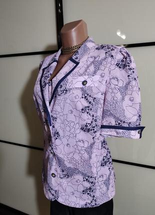Винтажная блуза-жакет с пышным рукавом6 фото
