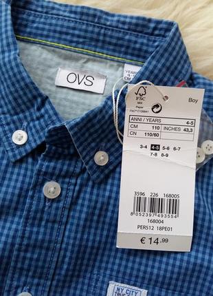 Рубашка ovs (италия) на 4-5 лет (размер 110)8 фото
