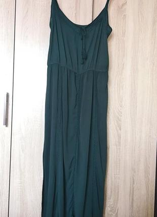 Красивый длинный натуральный сарафан платье платья размер 48-501 фото