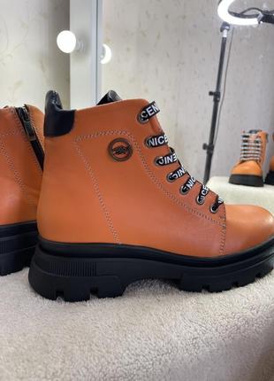 Дерзкие оранжевые ботинки кожа 39р2 фото