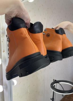 Дерзкие оранжевые ботинки кожа 39р3 фото