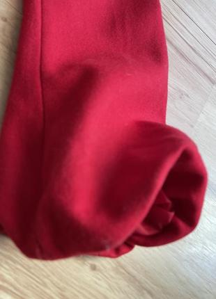 Пальто ярко красное sisley франция для подростка или стойной девушки3 фото