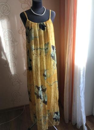 Довга шовкова сукня, сарафан вільний , натуральний шовк, віскоза, шовк, італія4 фото