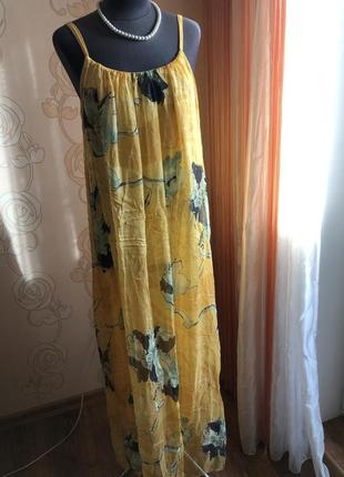 Довга шовкова сукня, сарафан вільний , натуральний шовк, віскоза, шовк, італія6 фото
