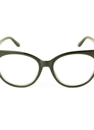 Имиджевые женские очки кошачий глаз - черные6 фото