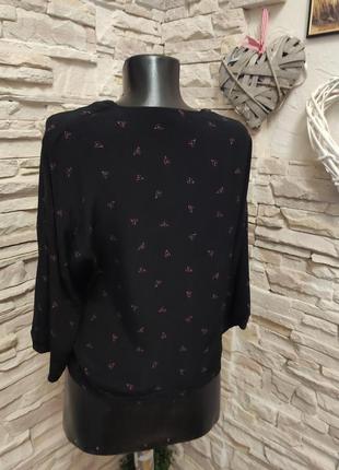 Свободнная легка блузка блуза коротка сорочка з заявязкой принт серця topshop8 фото