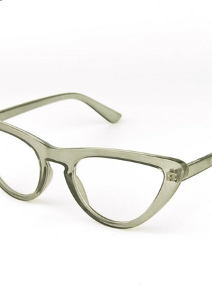 Іміджеві жіночі окуляри котяче око - сірі1 фото