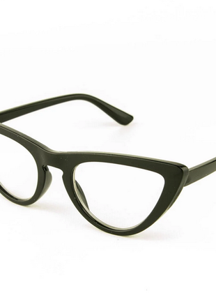 Іміджеві жіночі окуляри котяче око - чорні1 фото