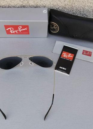 Ray ban aviator diamond hard очки капли мужские солнцезащитные черные линзы стекло4 фото