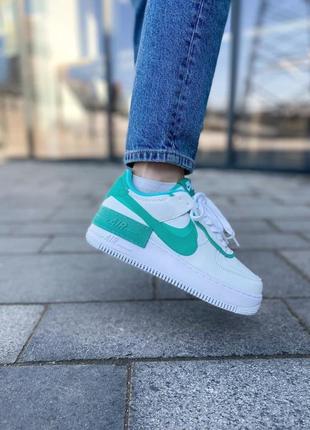 Кроссовки air force shadow white green
