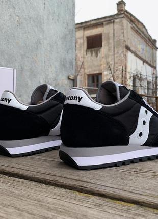 Мужские оригинальные кроссовки saucony jazz original 2044-449s black white черные6 фото