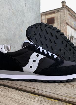 Мужские оригинальные кроссовки saucony jazz original 2044-449s black white черные2 фото